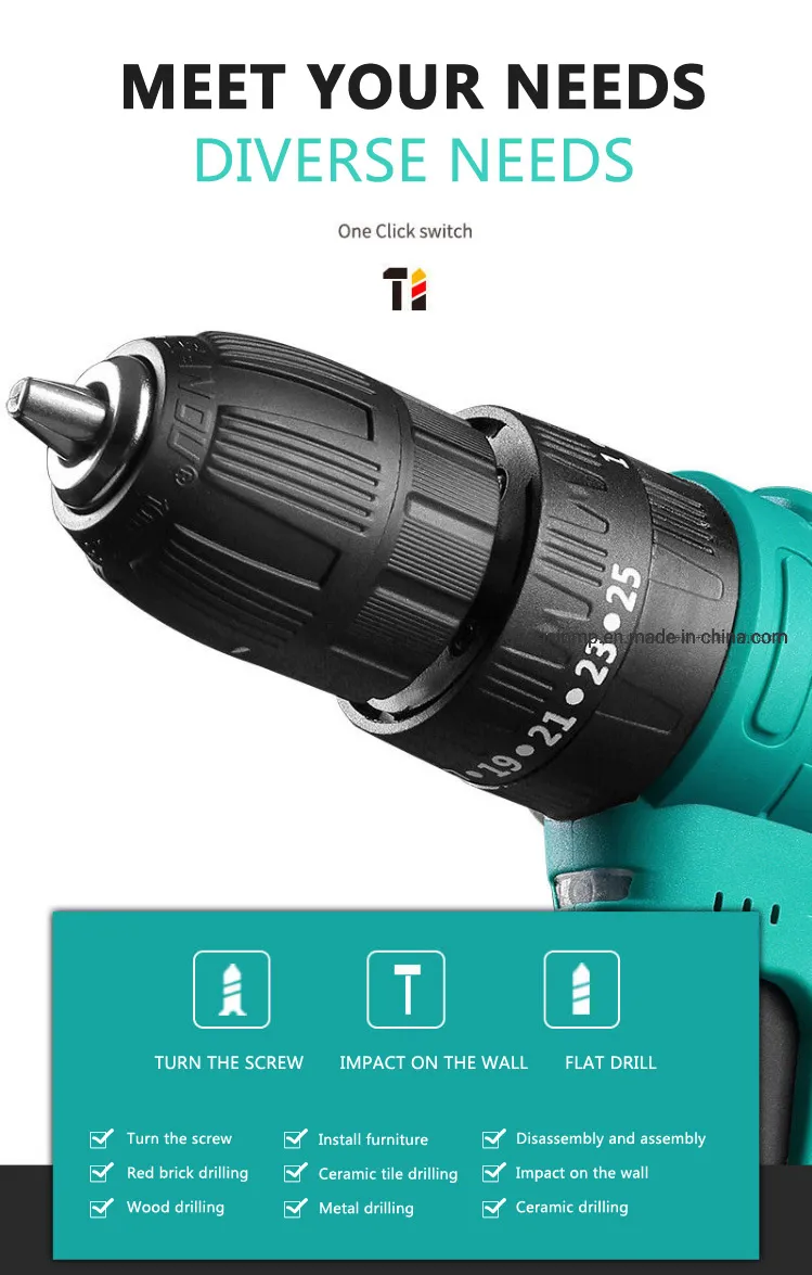 36V Durable Electric Tool Professional Electric Drill Brushless Power Drilling Tools