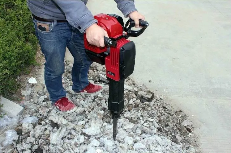 52cc Gas Concrete Hammer Drill Impact Breaker Breaker Gasoline Picks Stone Breaker Pickaxe