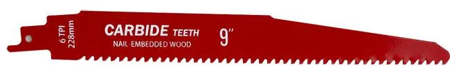 Carbide Tipped Sabre Saw Blades for Cutting Nails in Wood