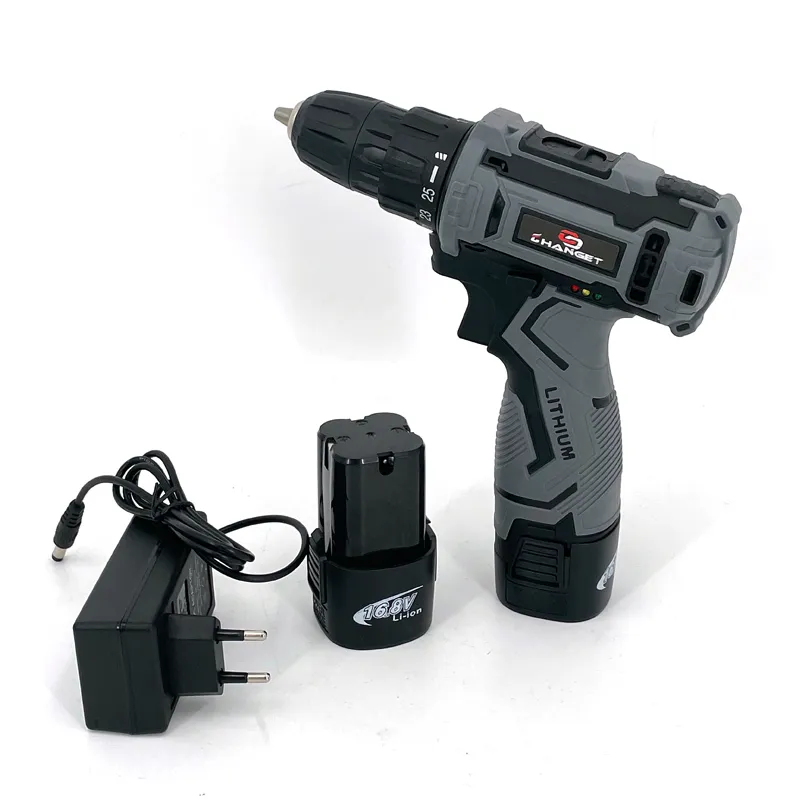 Cg-2002grey Double Speed 12V 16.8V 21V Li-on Lithium Battery Professional Manufacturer Hand Rechargeable Forward and Reverse Impact Cordless Drill