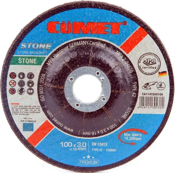 Depressed Center Cutting Disc for Stone (100X3.0X16) Abrasive with MPa Certificates