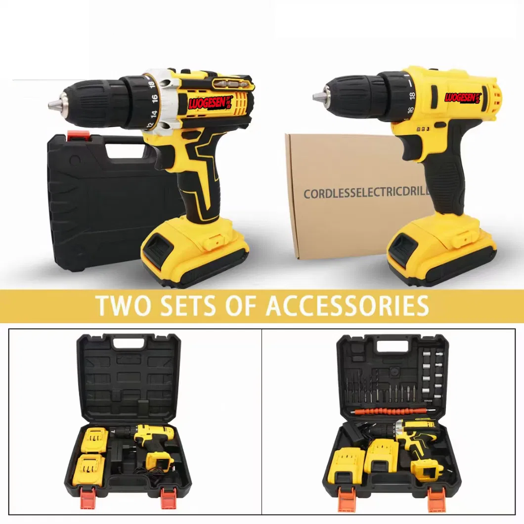 Electric Cordless Wireless Lithium Li-ion Battery Impact Driver Compact Compatible Multiple Function Liitiumpuur Speed Adjustable Hammer Power Tool Hand Drill