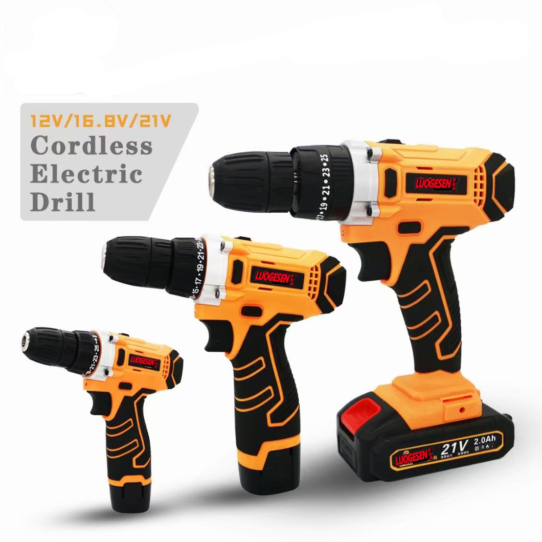 Electric Lithium Battery Wireless Li-ion Cordless Impact Compact Driver Compatible Multiple Function Bohrer Speed Adjustable Hammer Handle Tool Power Drill