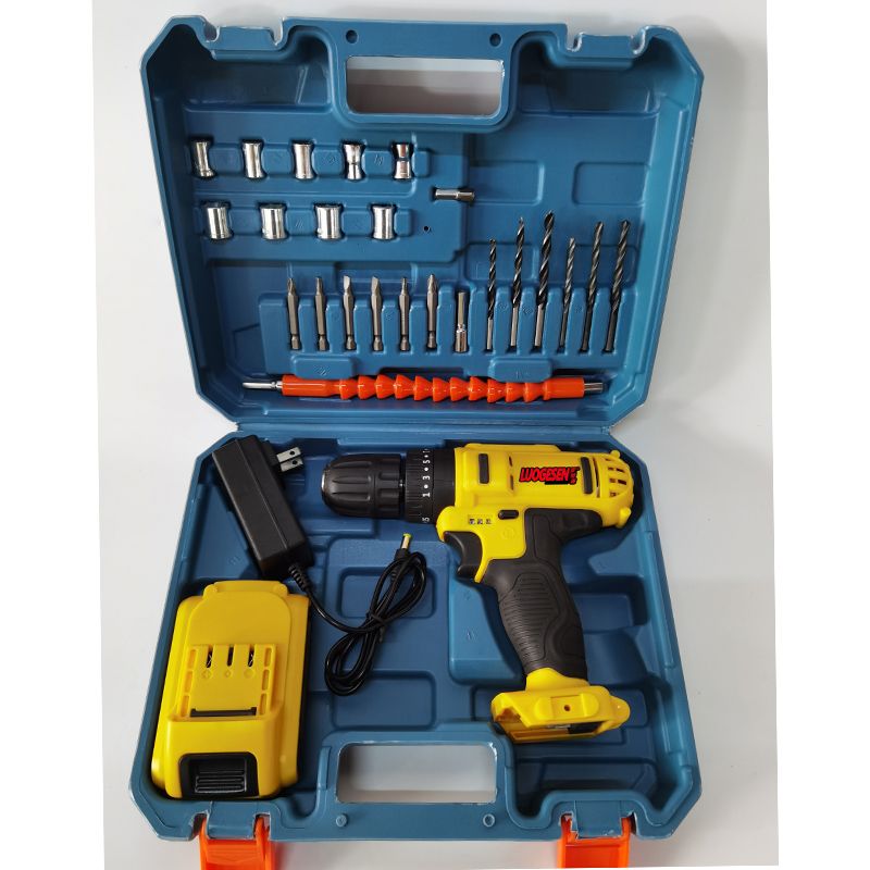 Electric Lithium Battery Wireless Li-ion Cordless Impact Compact Driver Compatible Multiple Function Bohrer Speed Adjustable Hammer Handle Tool Power Drill