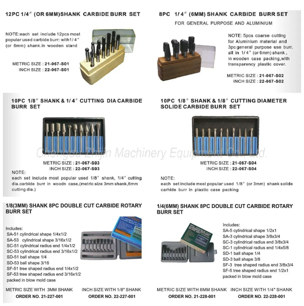 HSS Rotary File Rotary Rasp and Countersink Tungsten Carbide Rotary Burr Set HSS Burr