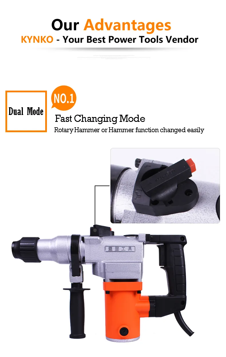 Kynko Professional 26mm 800W 2-Model SDS-Plus Rotary Hammer (KD08)