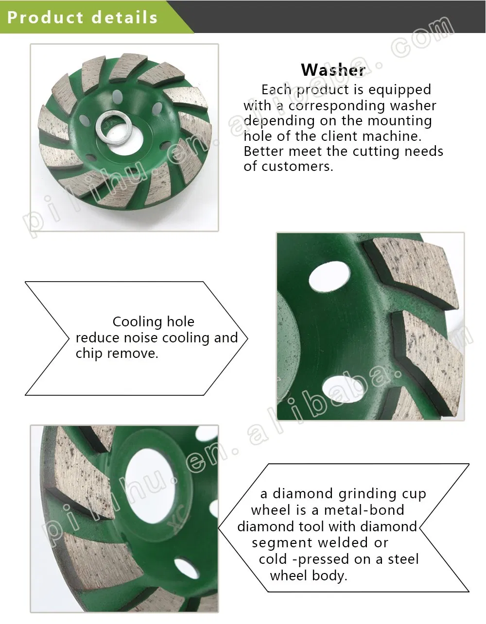 Lapidary Diamond Cup Grinding Wheel with Sharply