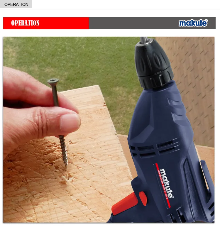 Makute 260W 6.5mm Electric Drill with Colour Box Packing (ED001)