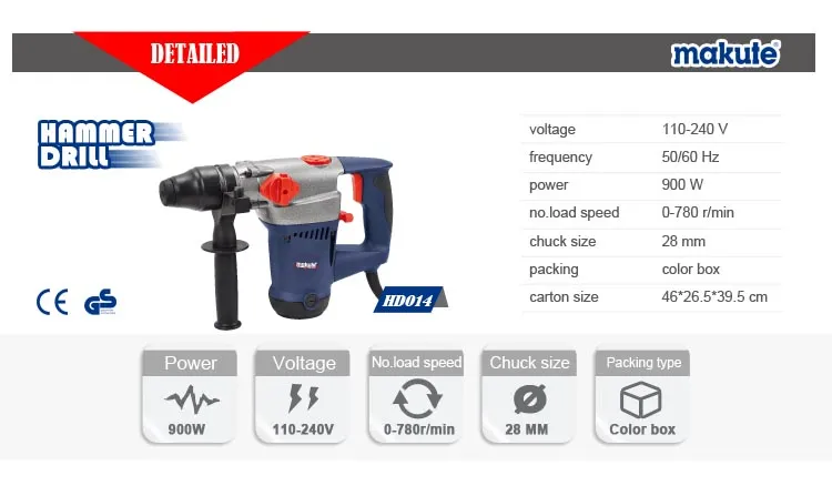 Makute Construction Tool Electric Hammer Drill Machine