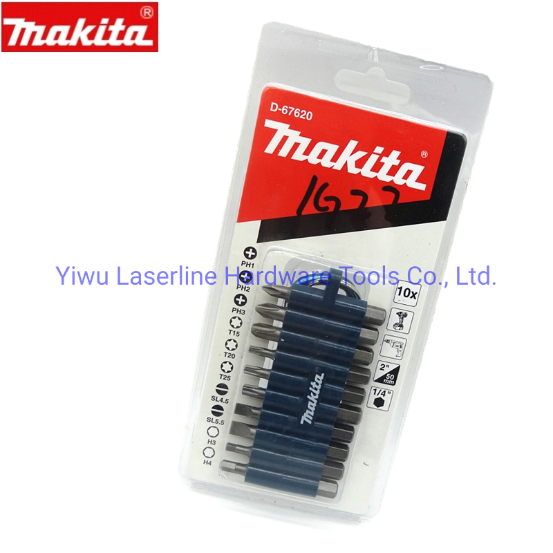 Original Makita 10PCS 50mm Mixed Head Screw Driver Bits Set