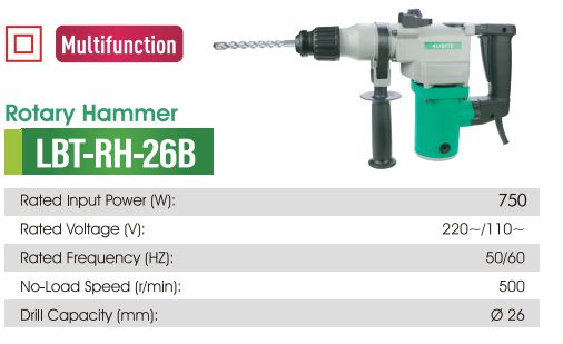 Rotary Hammer Multifunction 26mm 750W