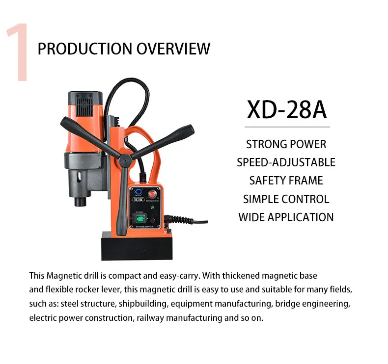 Xd-28A Professional Manufacturer Customized 1500W Magnetic Drill