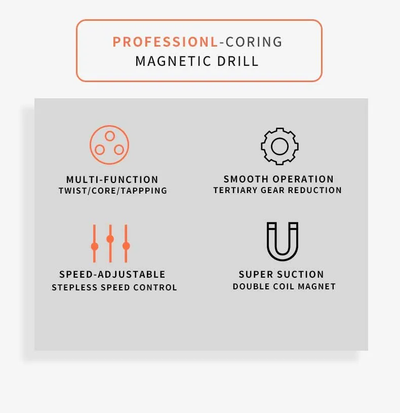 Xd-Zt-50I Professional Manufacturer Customized Mag Core Drill Plastic Frame 1500W Magnetic Drill