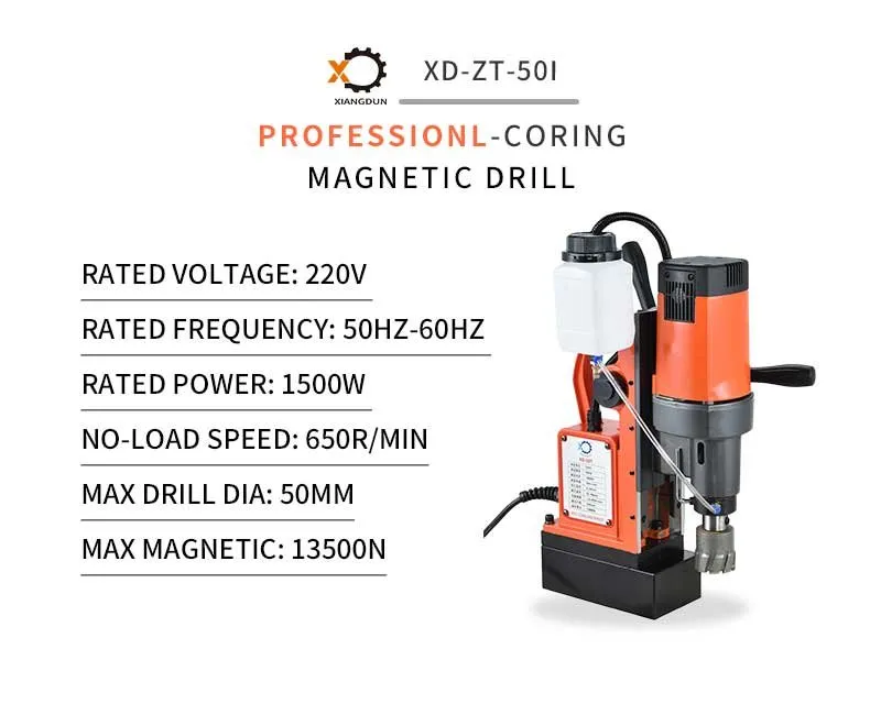 Xd-Zt-50I Professional Manufacturer Customized Mag Core Drill Plastic Frame 1500W Magnetic Drill